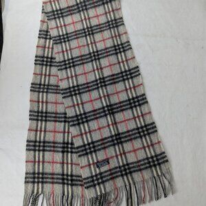 Burberry Cashmere Scarf Gray Unisex | Classic Check Design | Fast Ship